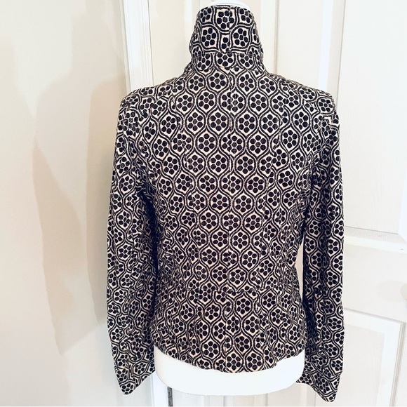 Loft Vintage 100% Cotton Black and White Ornament Jacket - Size 6 - Picture 4 of 7